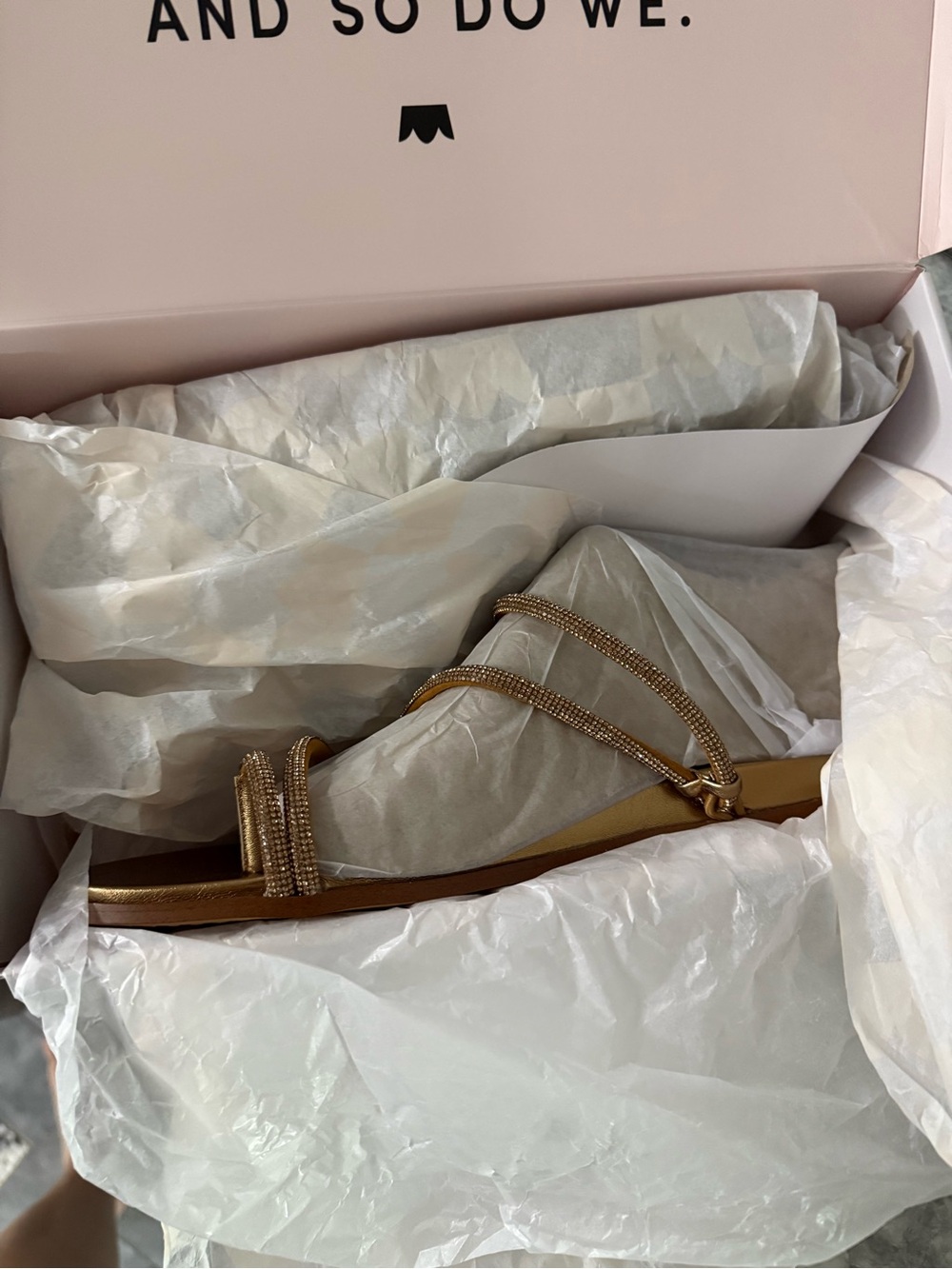Birdies Gold Strappy Flat Sandals - Picture 8 of 8